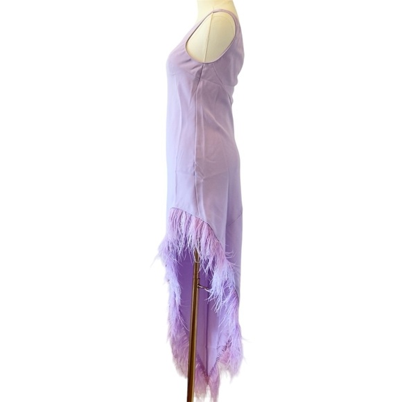 NWOT Amanda Uprichard X Revolve Viera Women's Lavender Feather Dress Small - Picture 7 of 12